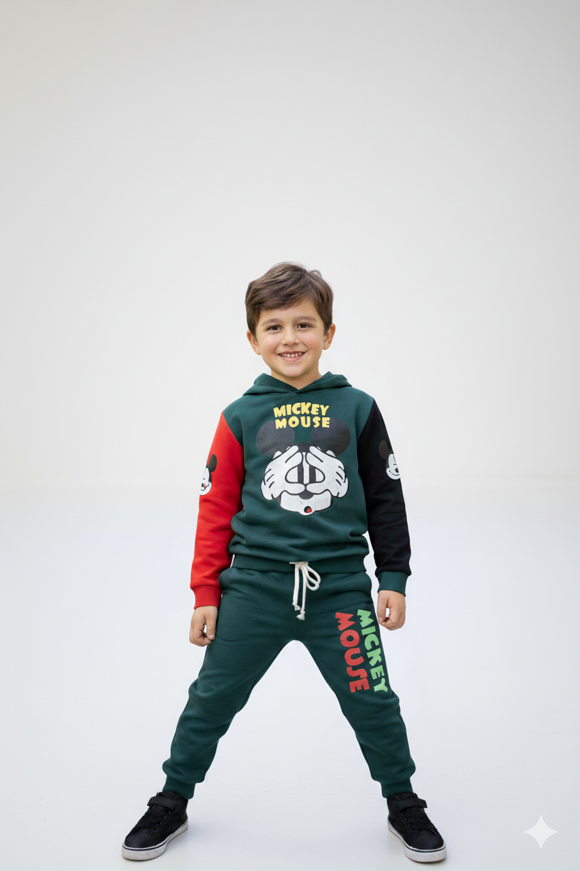 Premium Quality "Mickey Mouse" Printed  Hoodie Suit For Boys