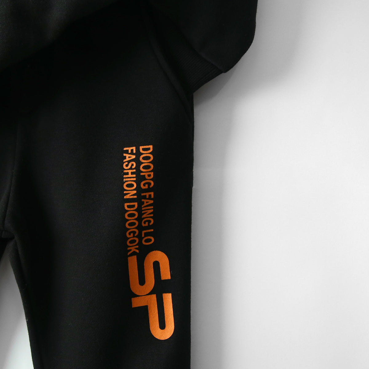 Premium Quality Printed Black Fleece TrackSuit For Kids