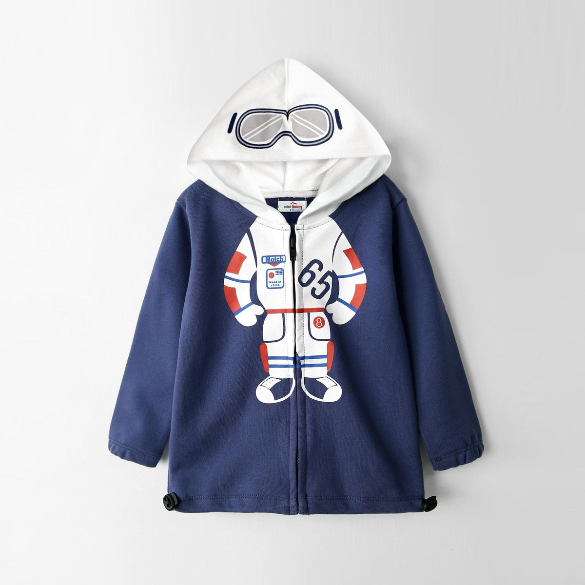 Kids Animated Printed Soft Cotton Terry Zipper Hoodie