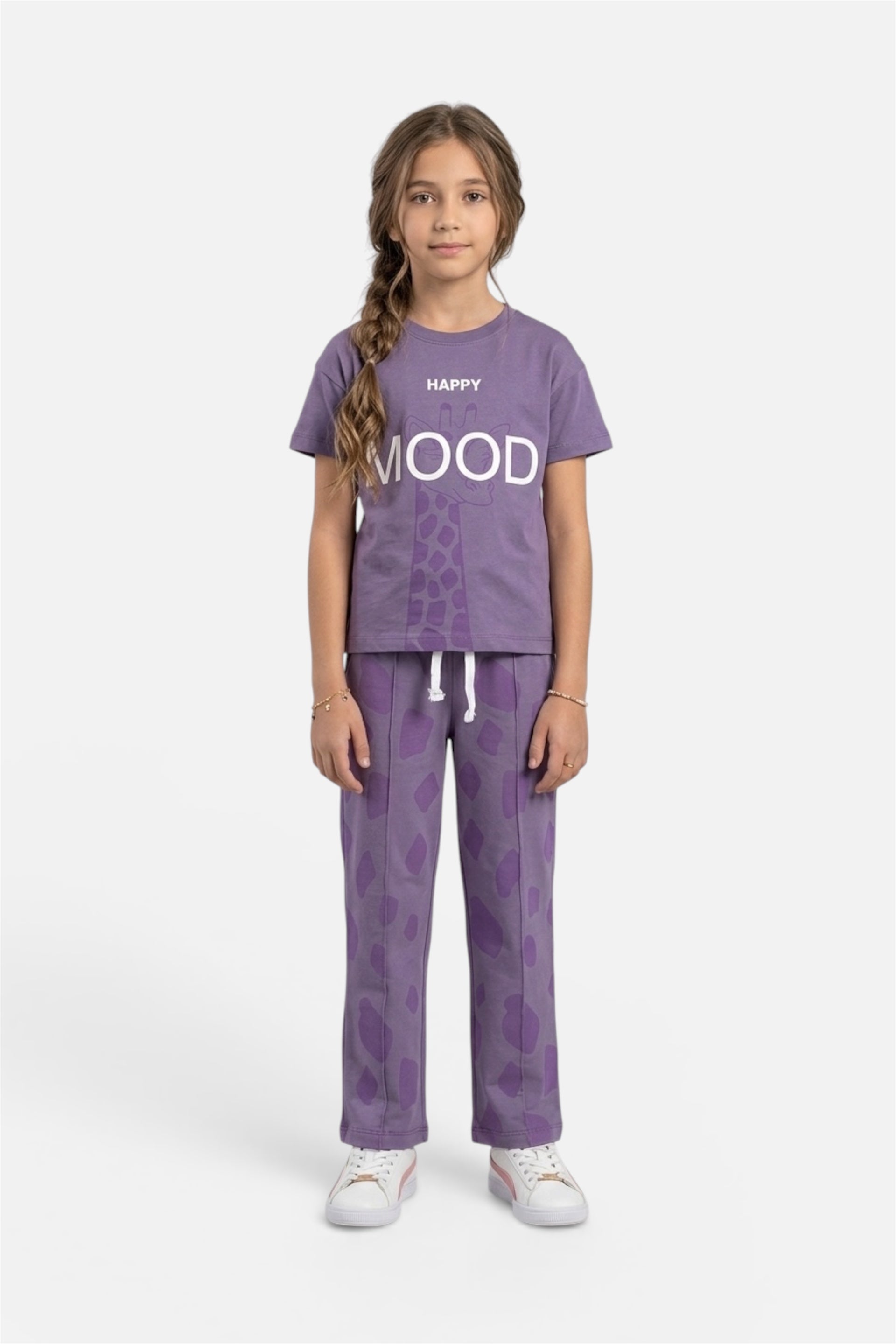 Girls Premium Quality "Happy Mood" Printed Summer Suit