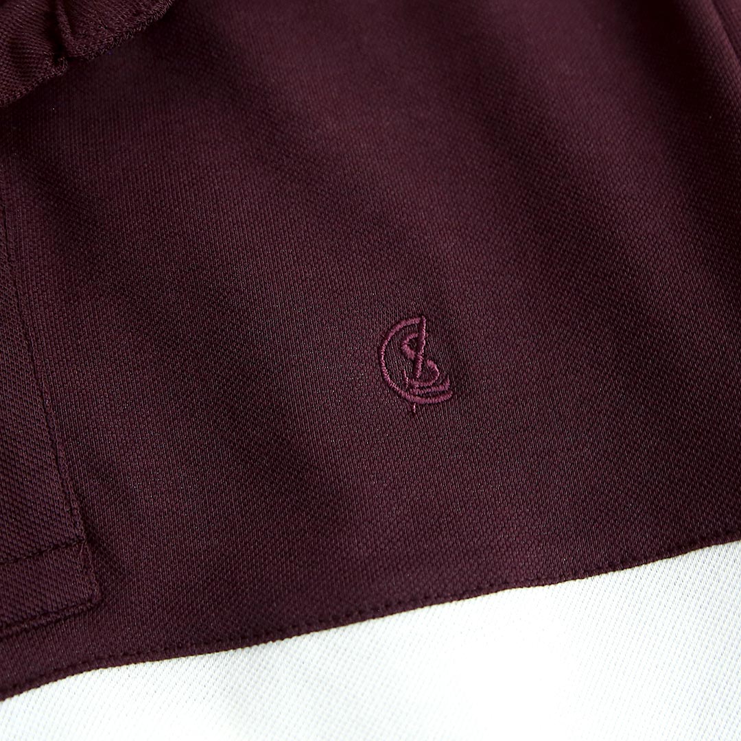 Men Slim Fit Premium Quality Color Block Embroidered Pique Polo Shirt
