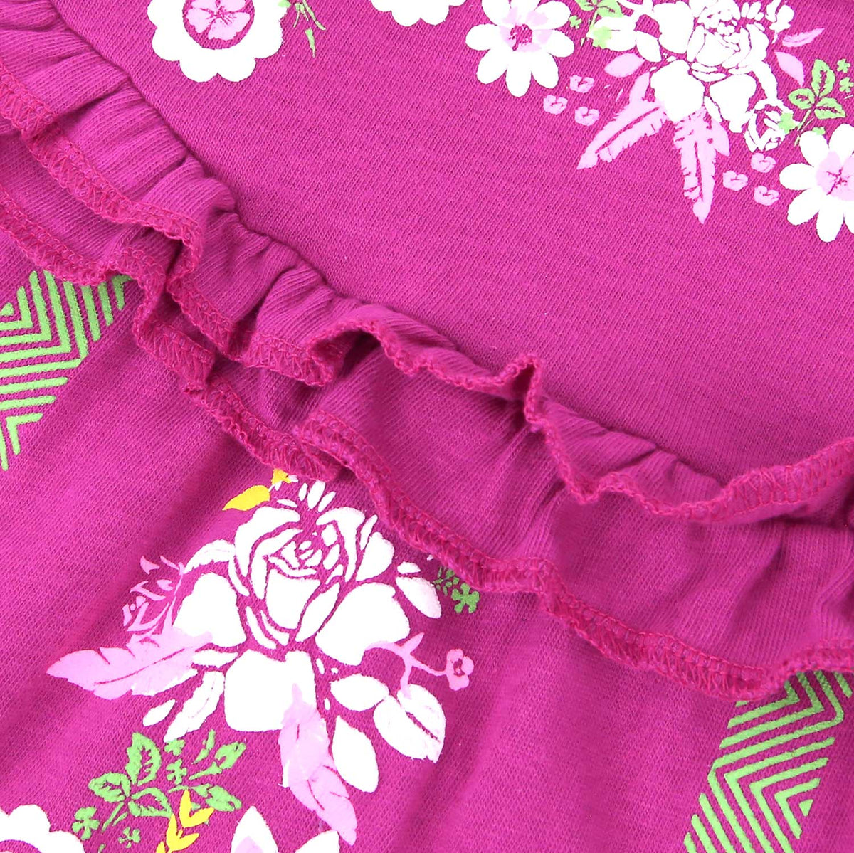 Girls Printed Soft Cotton Cut &amp; Sew Purple Frock