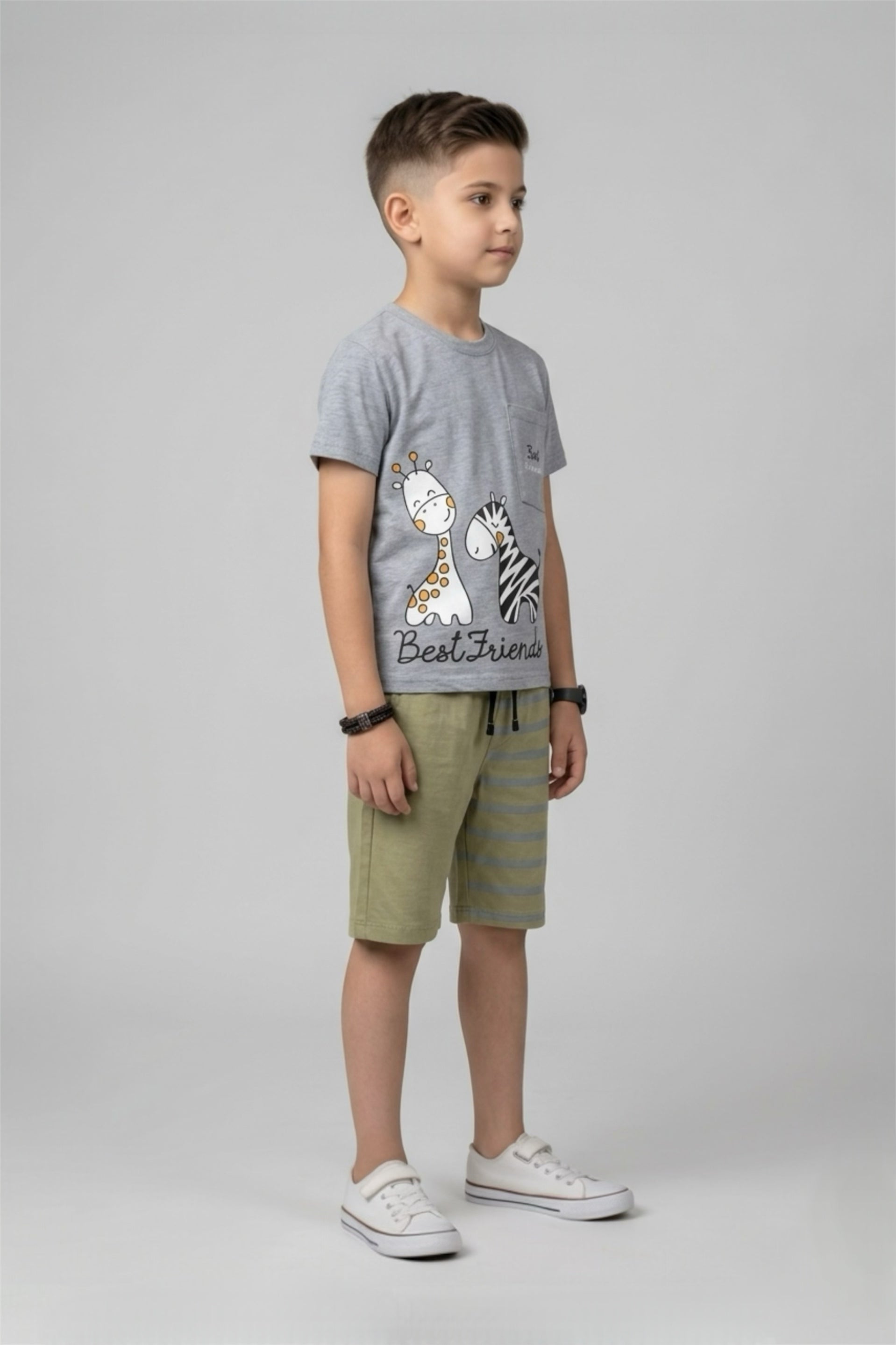 Premium Quality "Best Friends' Printed Summer Suit For Boys