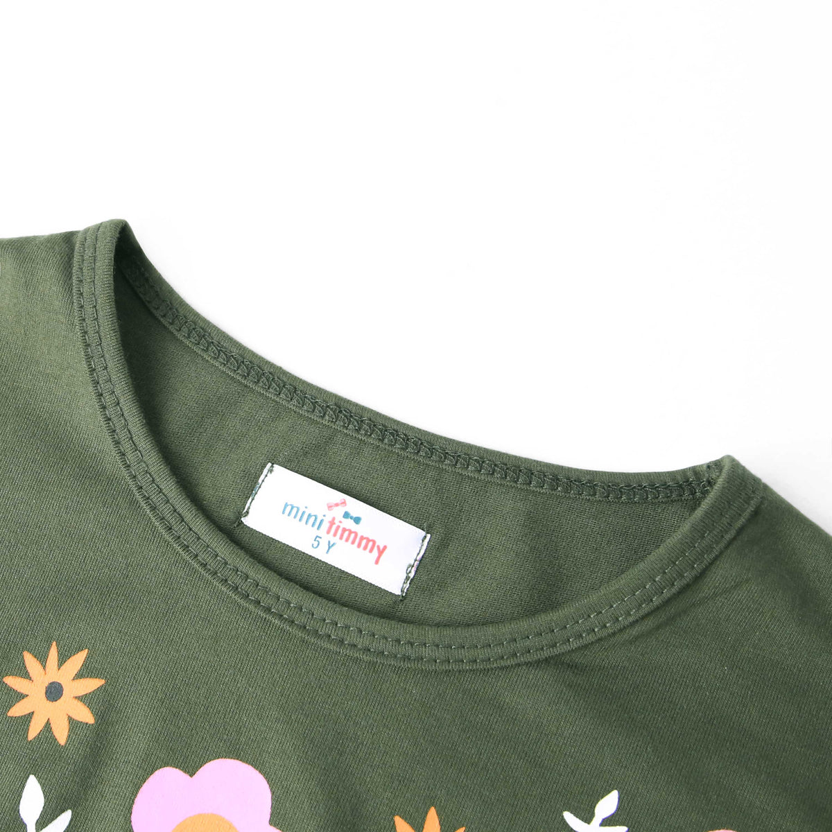 Girls Printed Soft Cotton Cut &amp; Sew Green Frock