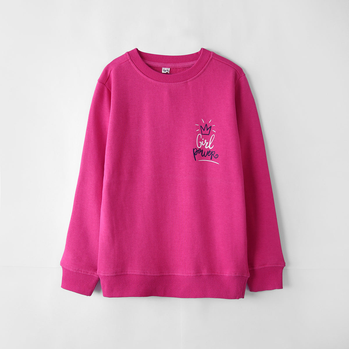 Premium Quality Printed Fleece Pink Sweatshirt For Girls