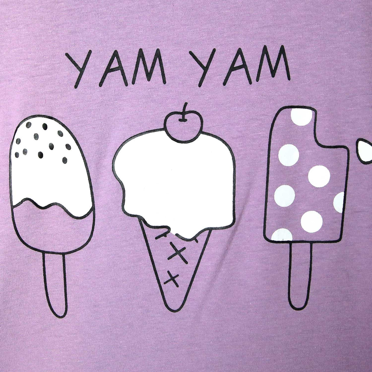 Girls Soft Cotton &quot;Yam Yam&quot; Printed T-Shirt