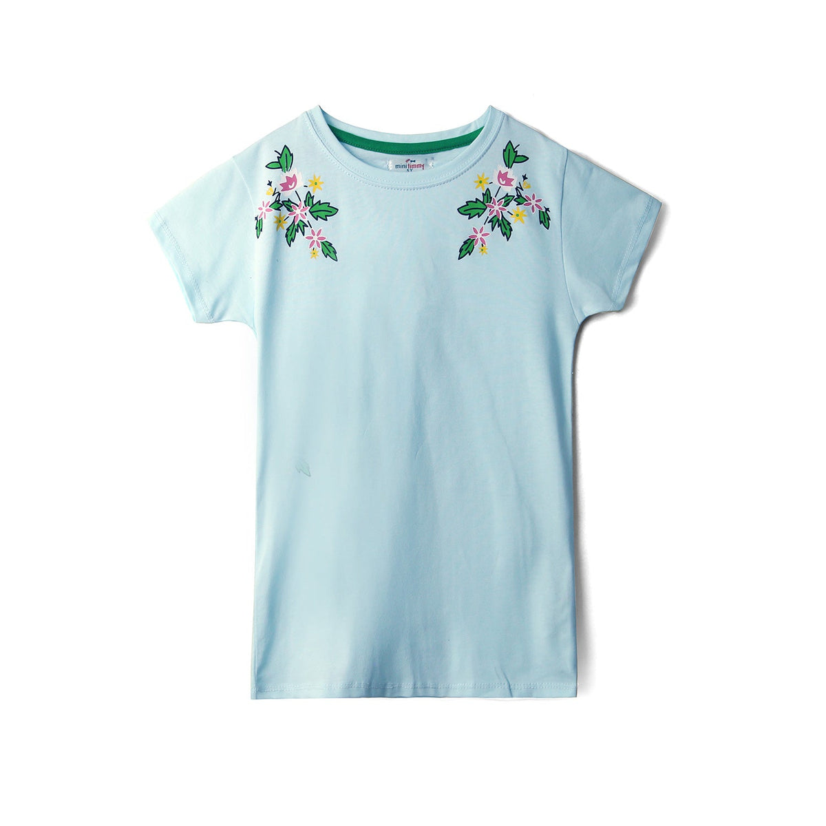 Girls Soft Cotton Flowers Printed T-Shirt