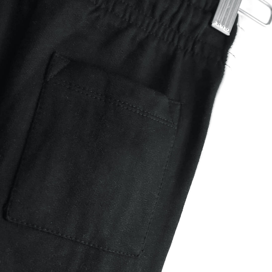 Kids Soft Cotton Panel Black Fleece Trouser