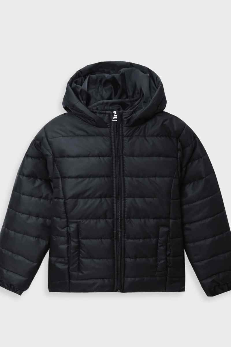 Kids Premium Quality Long Sleeve Black Puffer Hoodie Jacket