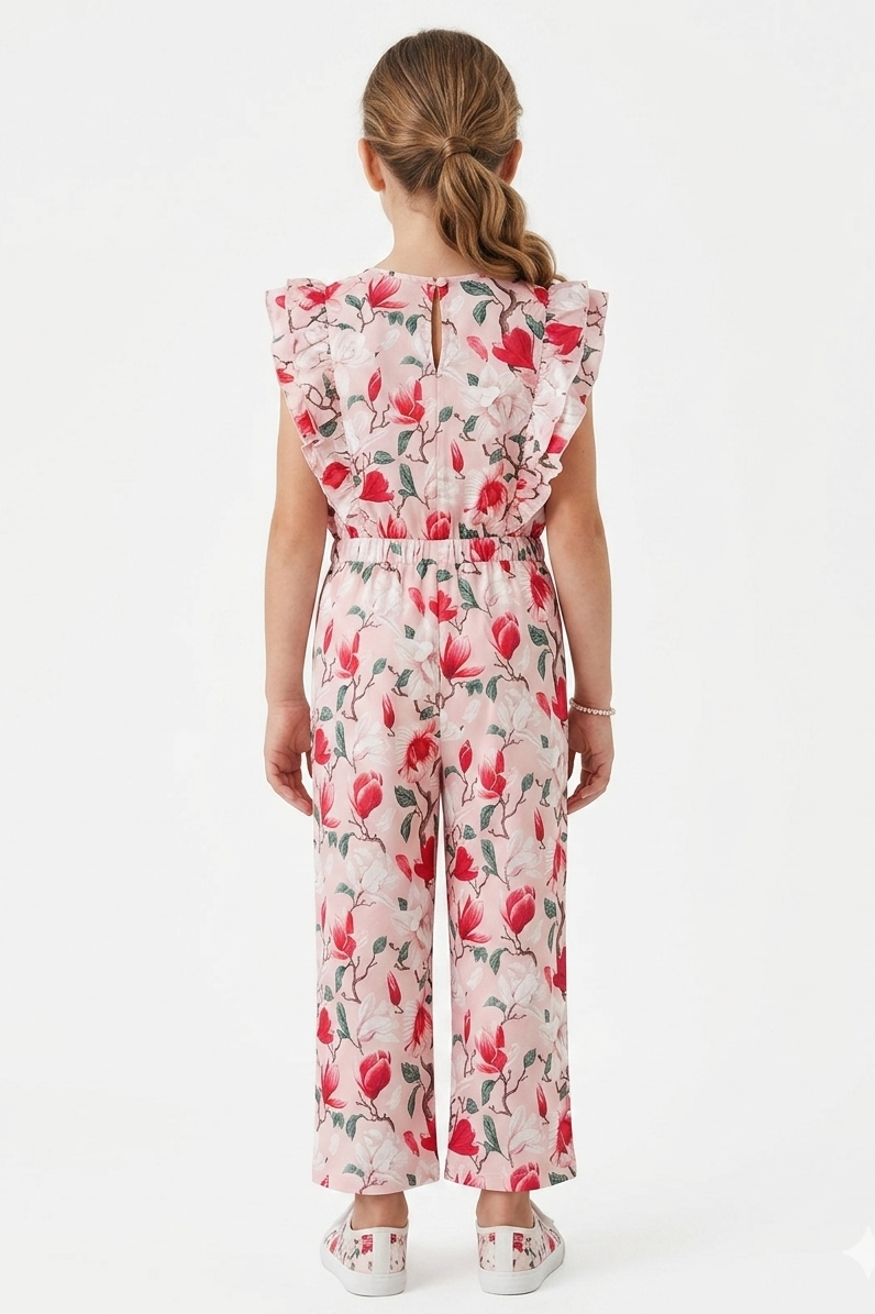 Premium Quality All-Over printed Soft Cotton Frill Jumpsuit