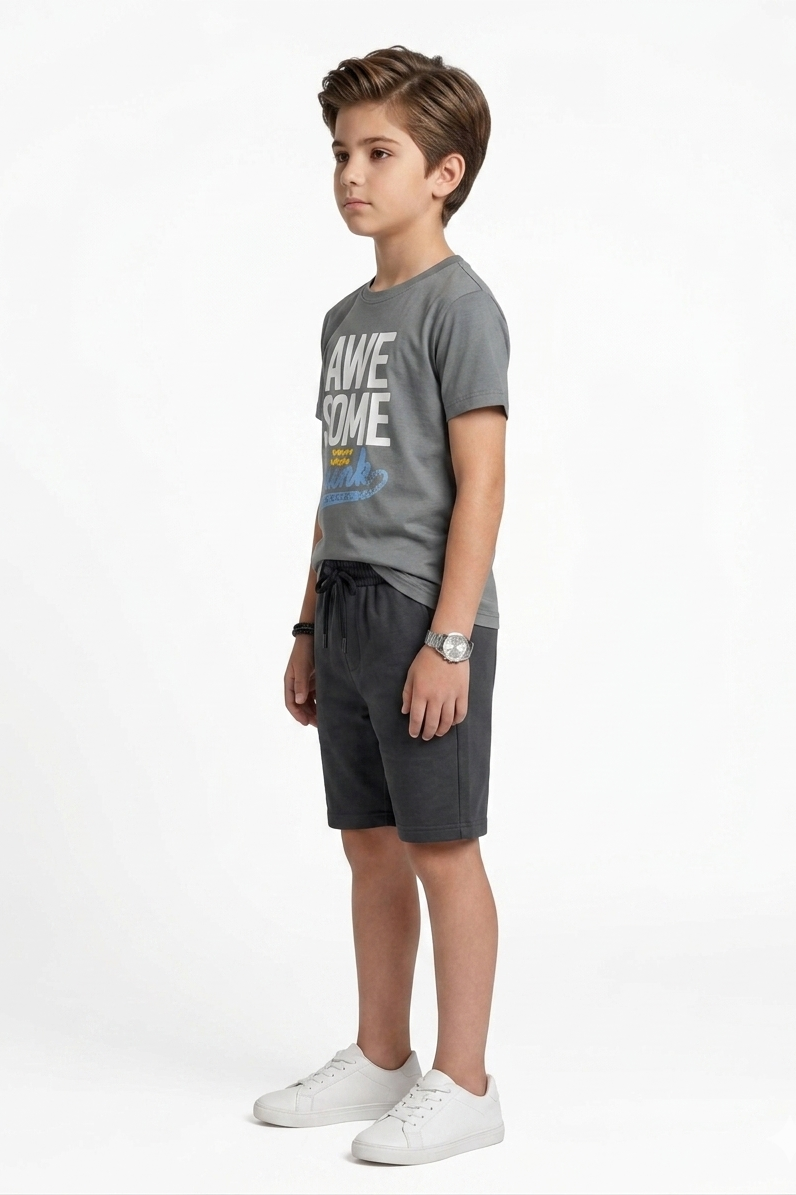 Premium Quality "AWESOME" Printed Summer Suit For Boys