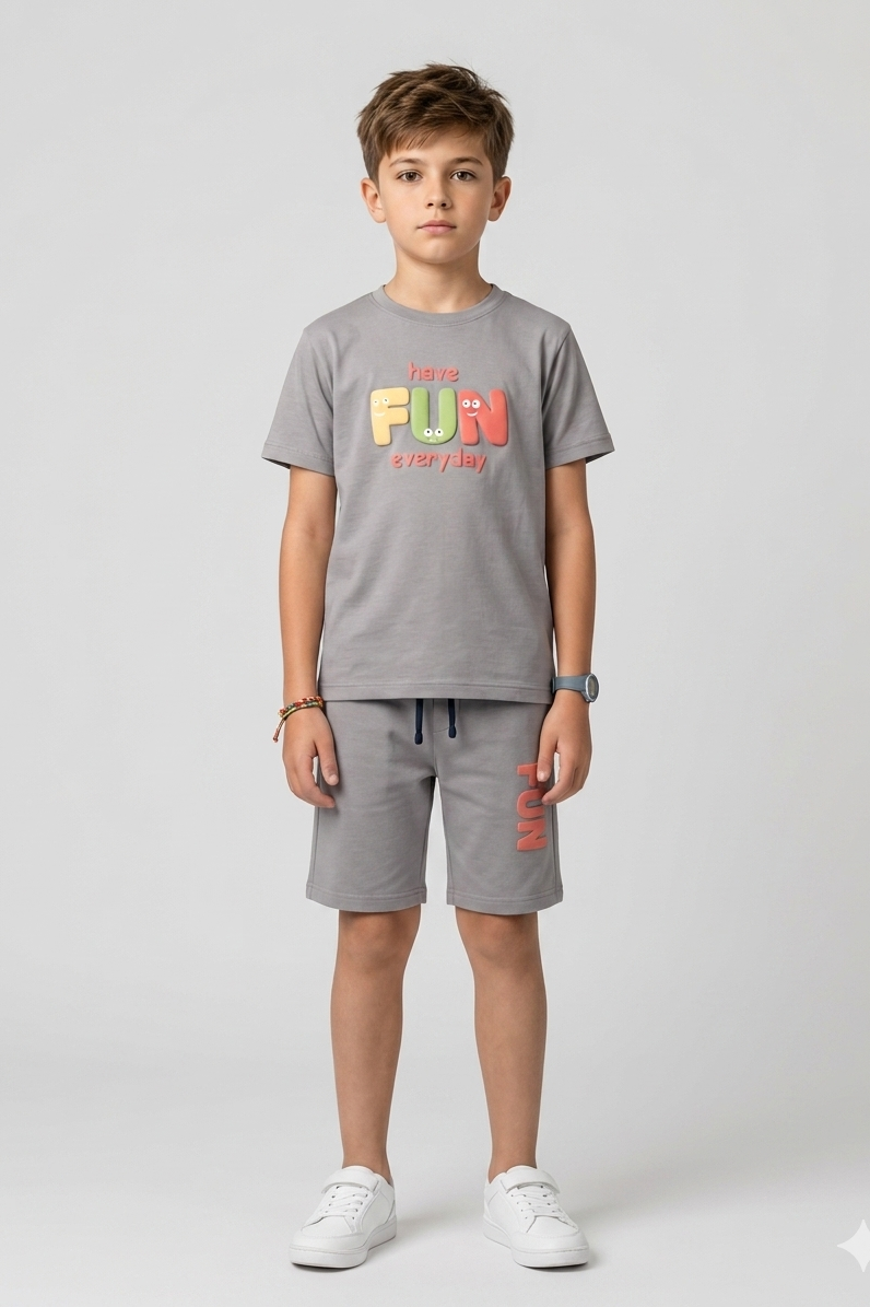 Premium Quality "Have Fun Everyday" Printed Summer Suit For Boys