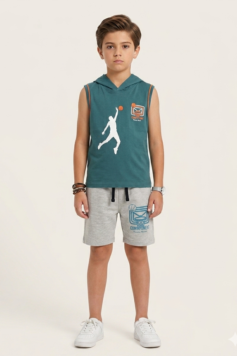 Premium Quality "" Printed Summer Half Sleeves Suit For Boys