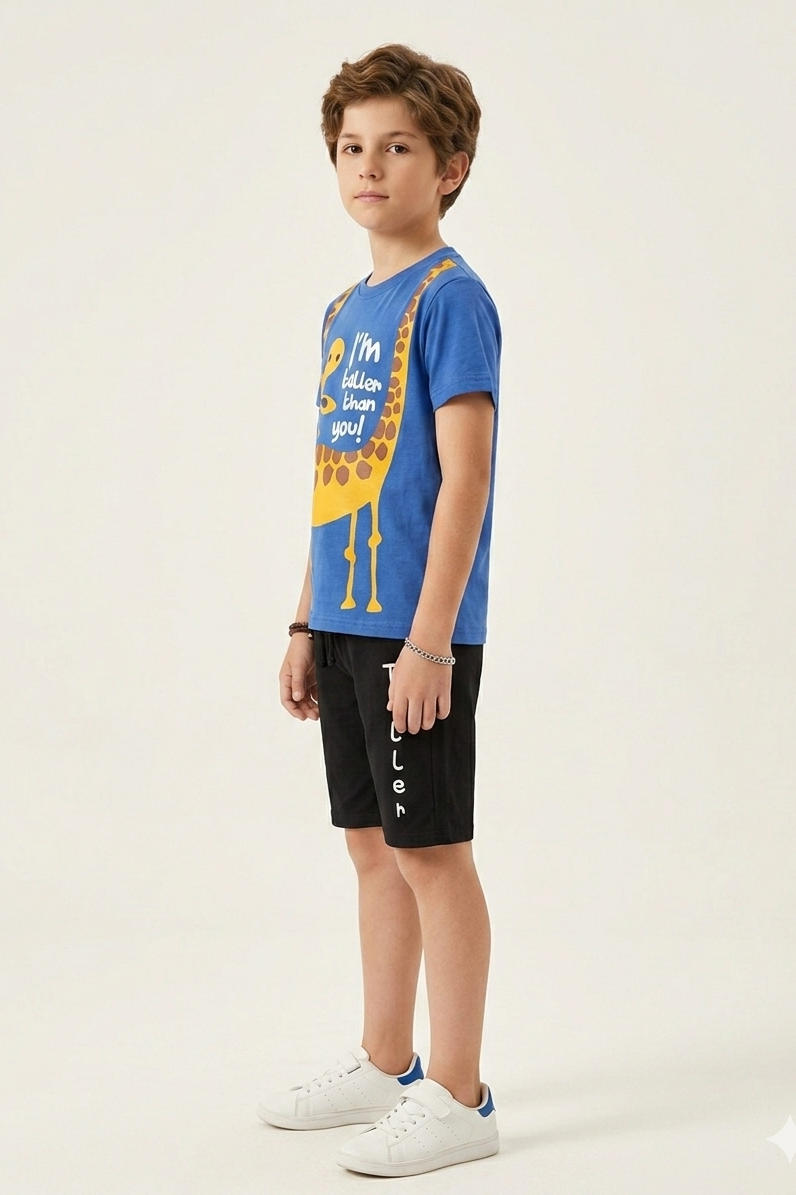 Premium Quality "Giraffe" Printed Summer Suit For Boys
