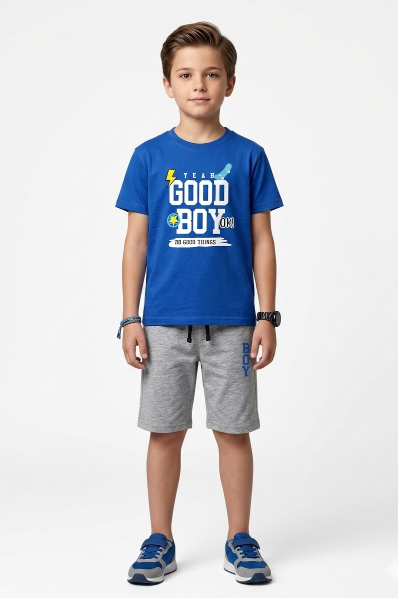 Premium Quality "Good Boy" Printed Summer Suit For Boys