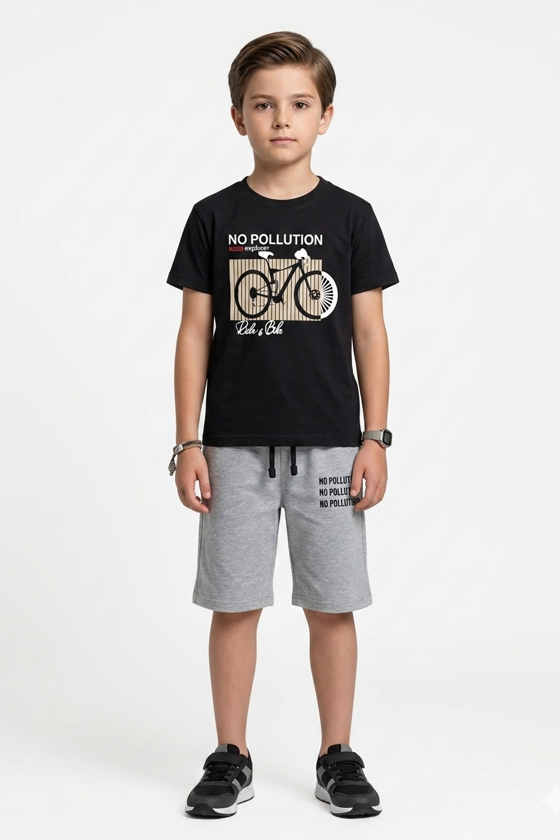Premium Quality "NO POLLUTION " Printed Summer Suit For Boys