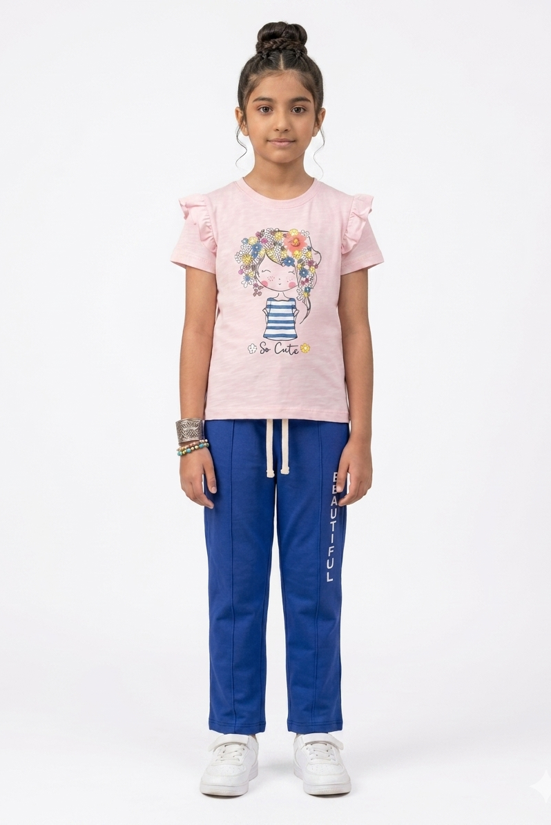 Girls Premium Quality "So Cute" Printed Summer Suit