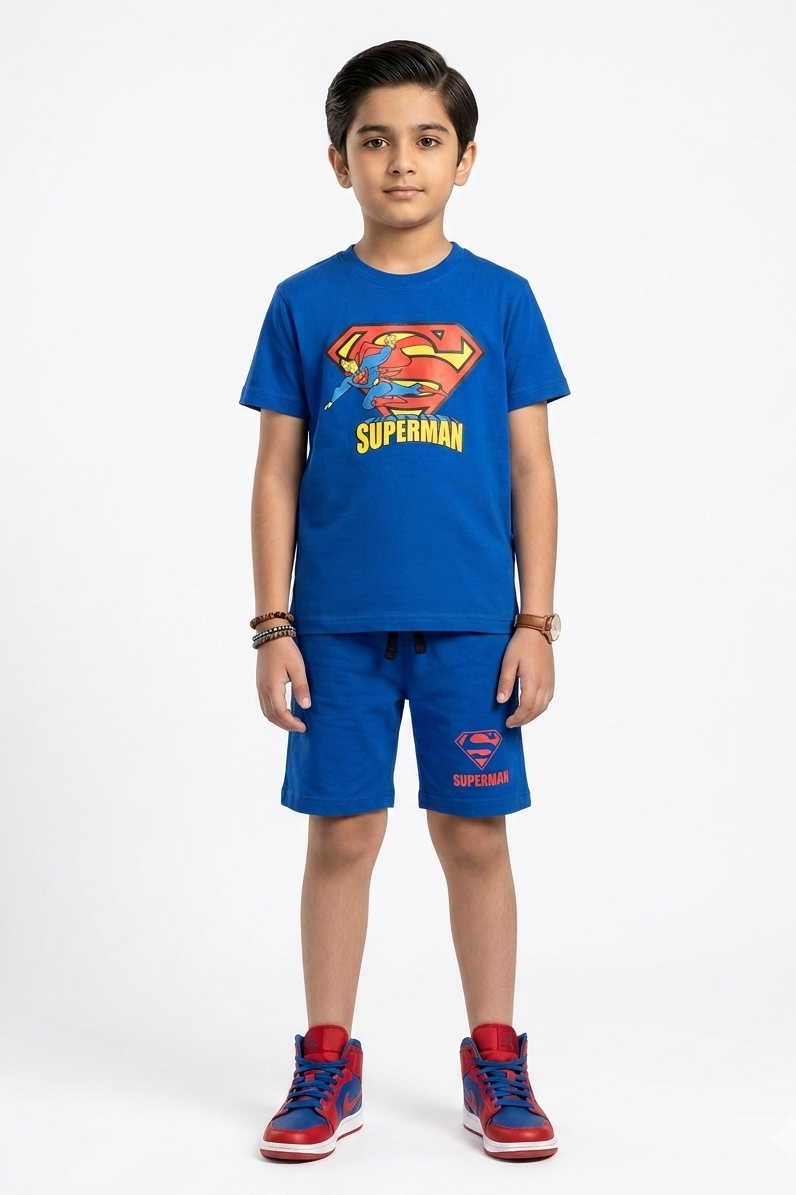 Premium Quality "Superman " Printed Summer Suit For Boys