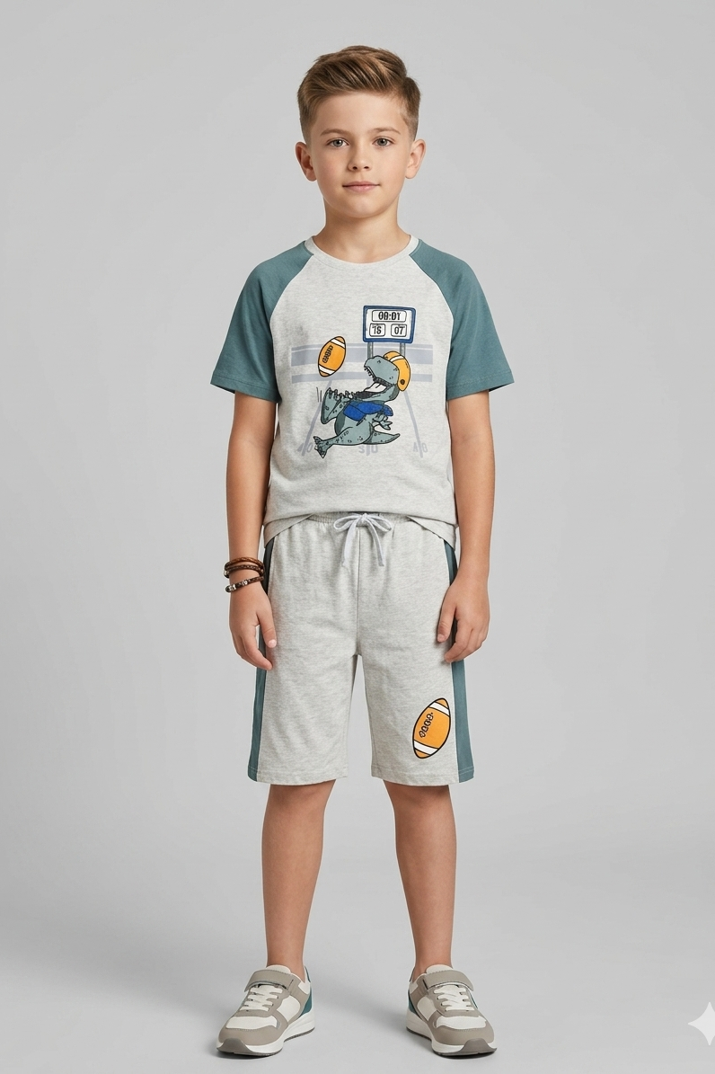Premium Quality "10:07" Printed Summer Suit For Boys