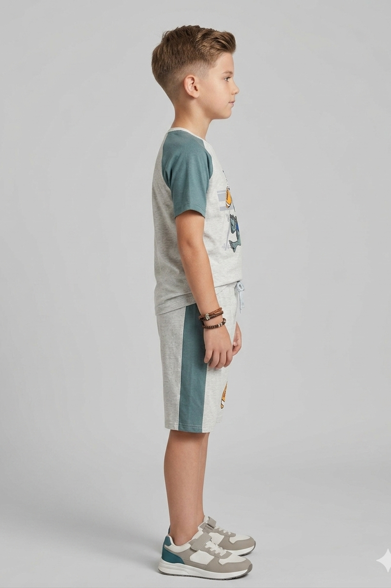 Premium Quality "10:07" Printed Summer Suit For Boys