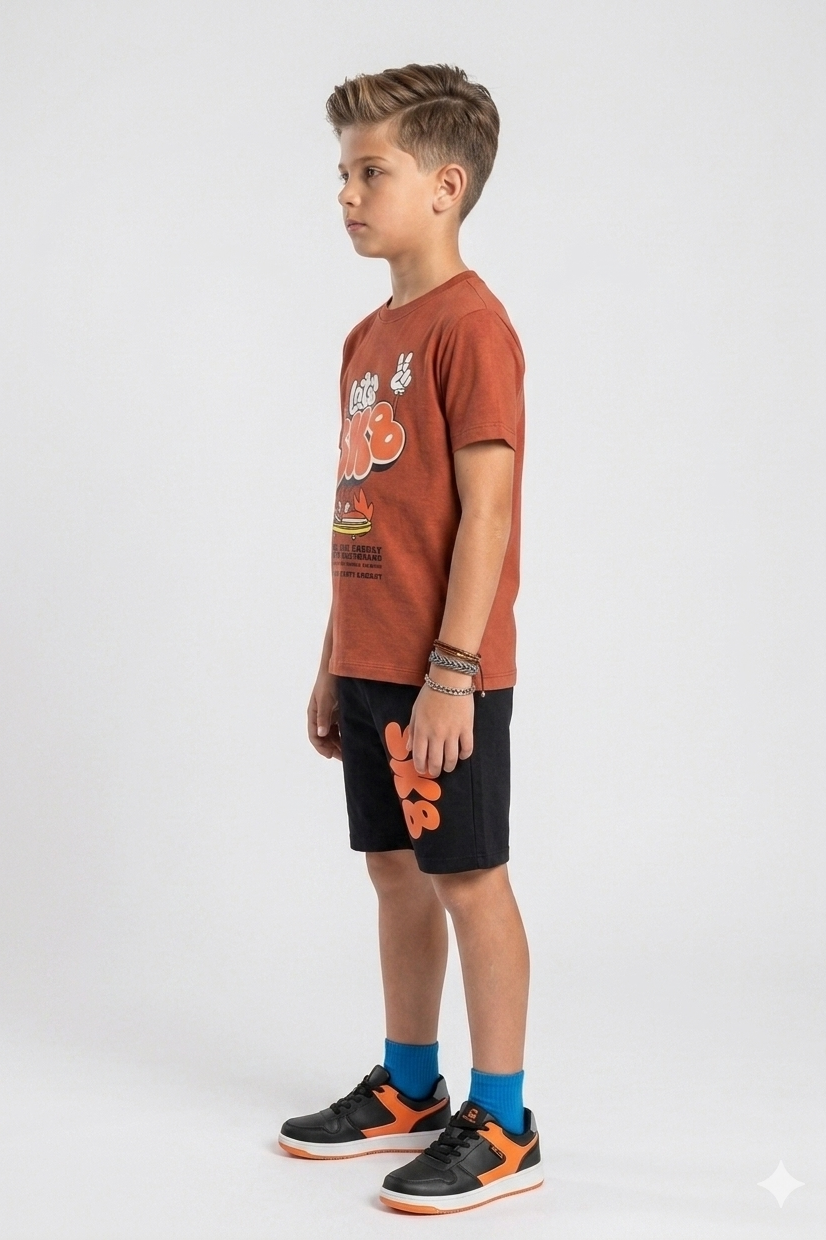Premium Quality "SKB" Printed Summer Suit For Boys