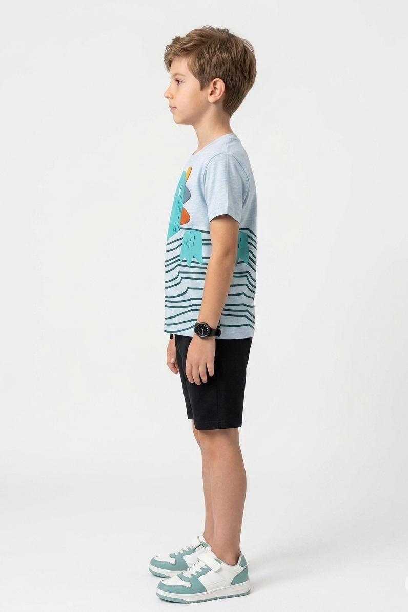 Premium Quality "Dino" Printed Summer Suit For Boys