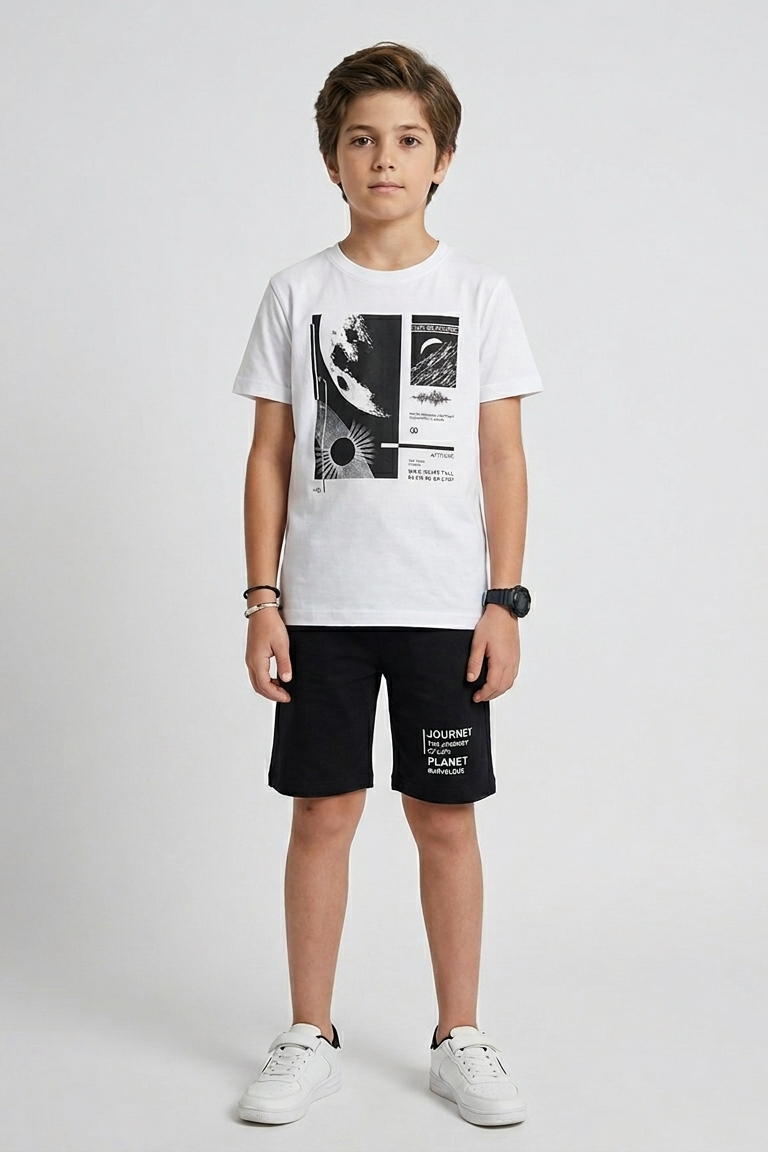 Premium Quality "Planet Earth" Printed Summer Suit For Boys