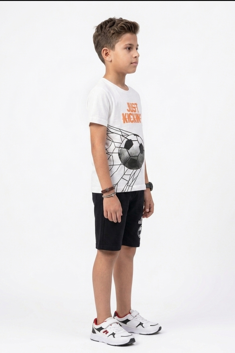 Premium Quality "Just Kickin It" Printed Summer Suit For Boys