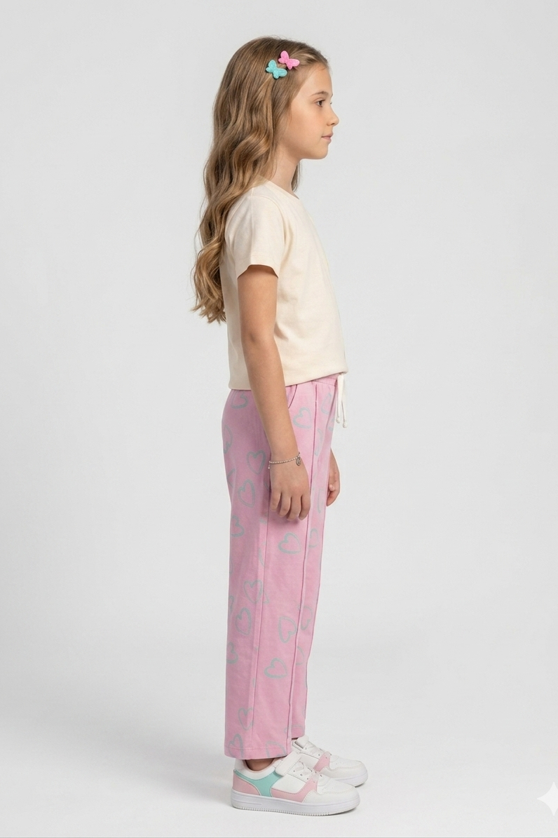 Girls Premium Quality "Hearts" Printed Summer Suit