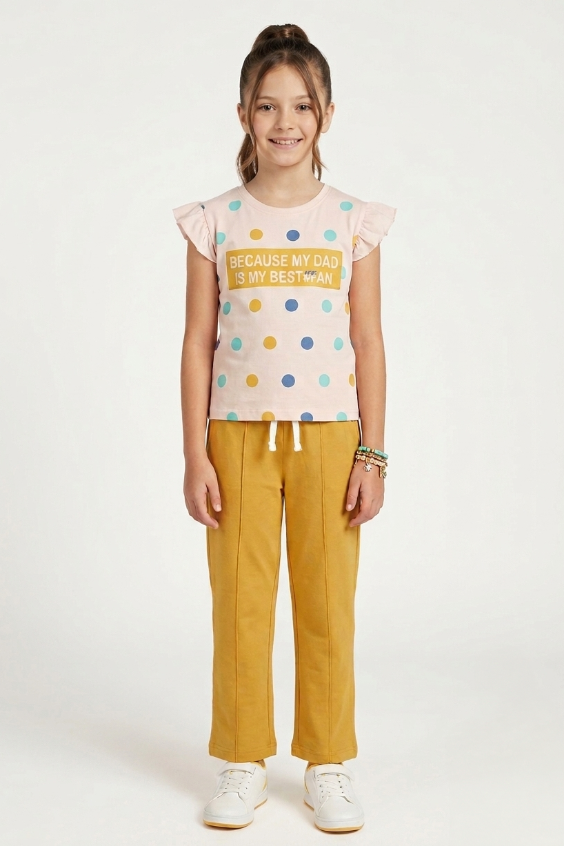 Girls Premium Quality "Best Dad" Printed Summer Suit