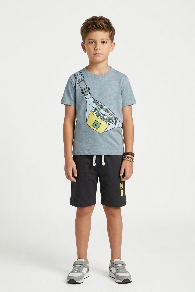 Premium Quality "Dino" Printed Summer Suit For Boys