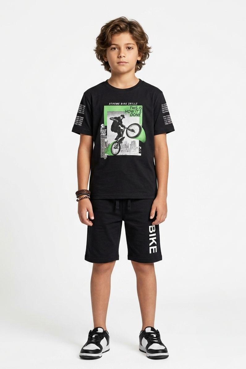 Premium Quality "Cycling" Printed Summer Suit For Boys