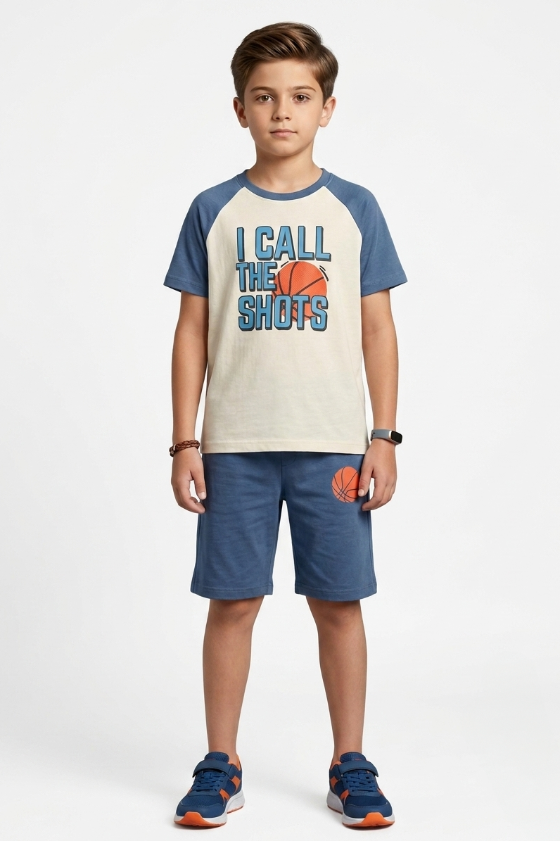Premium Quality "I Call The Shots" Printed Summer Suit For Boys