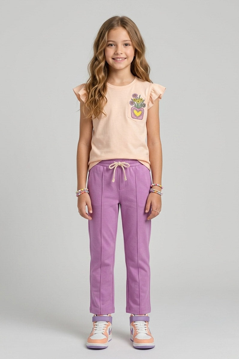 Girls Premium Quality "Flowers" Printed Summer Suit