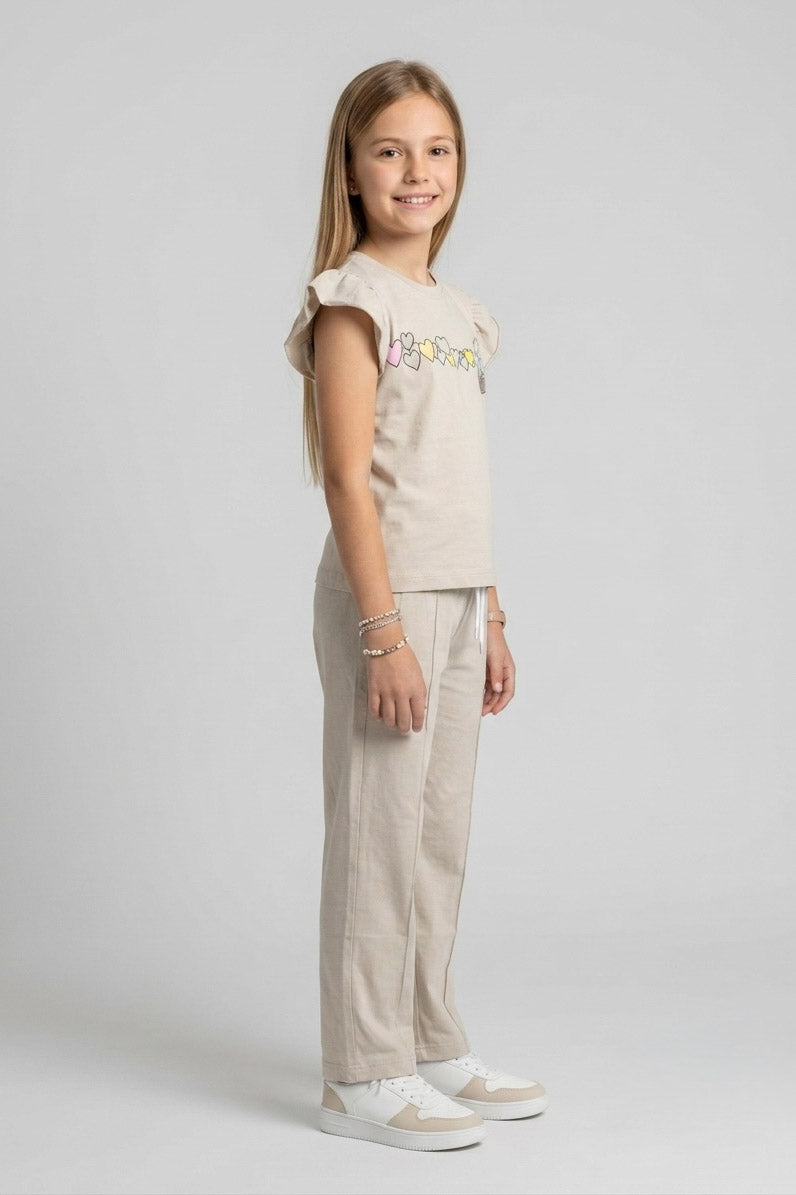 Girls Premium Quality "Hearts" Printed Summer Suit
