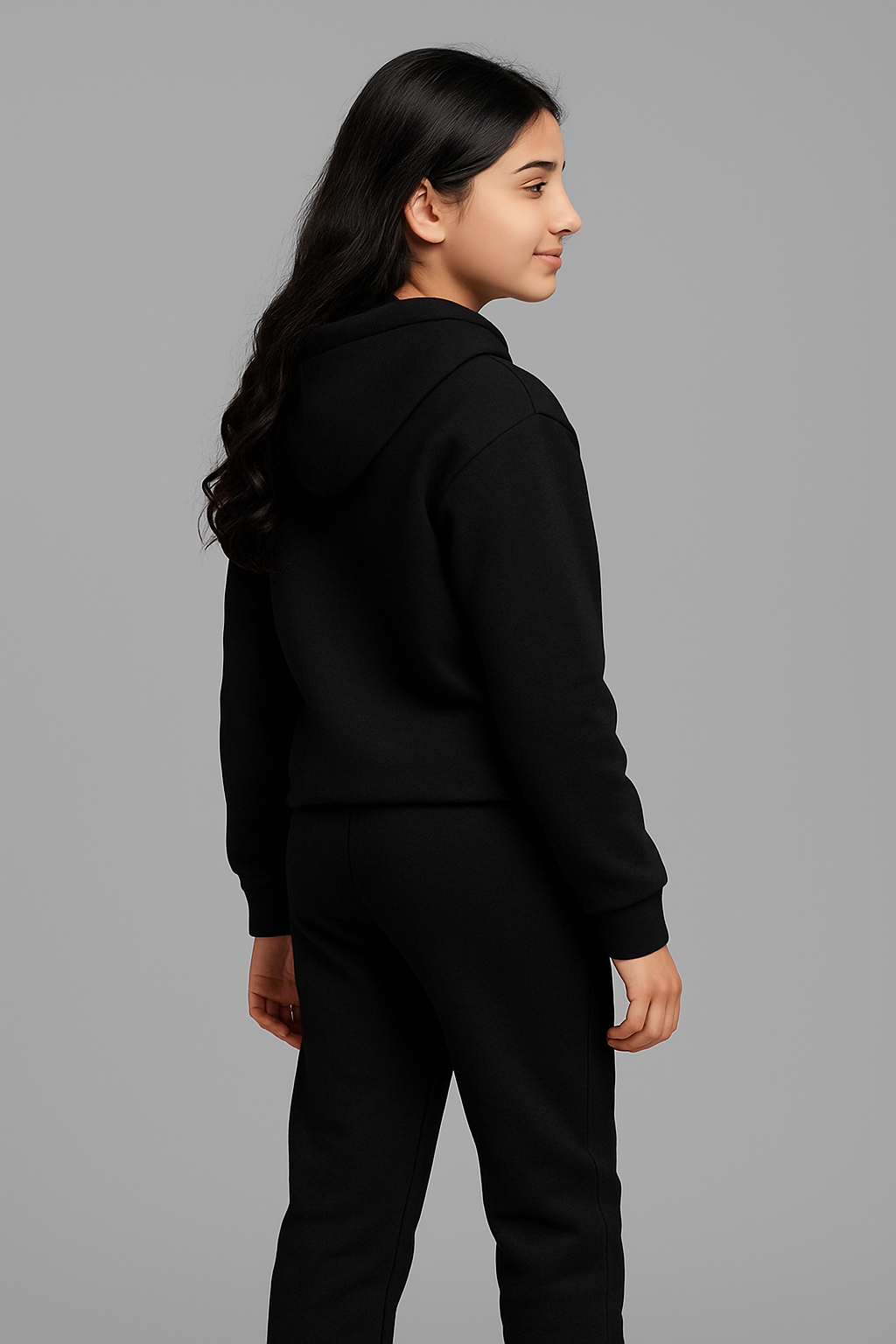 Premium Quality "Winkey Flower Emoji" Printed Knit Sweater fleece Hoodie Suit for Girls