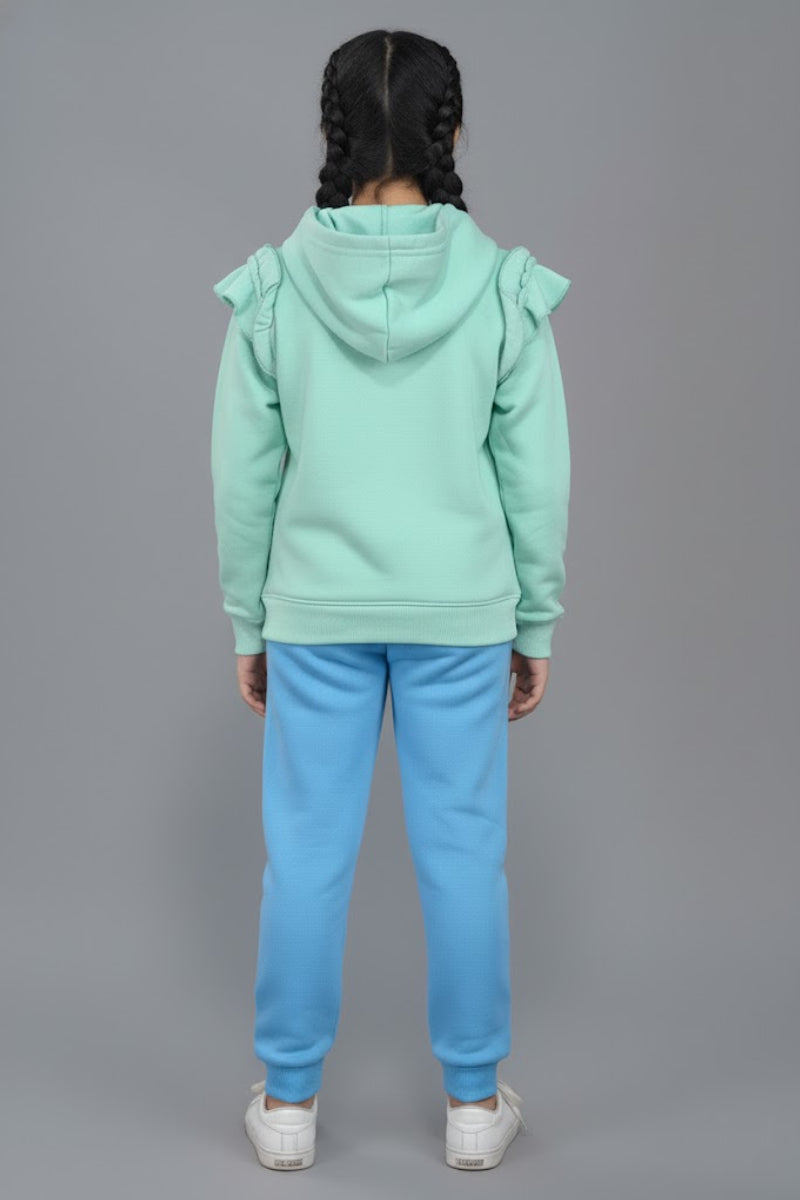 Premium Quality "Minnie Mouse" Printed Fleece Frill Hoodie Suit For Girls