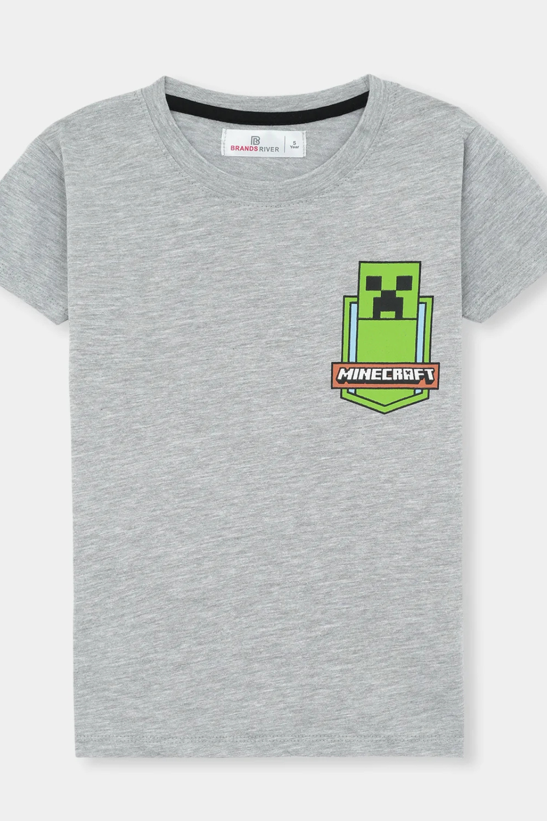 Premium Quality Boys &#39;Minecraft&#39; Printed Grey T-Shirt