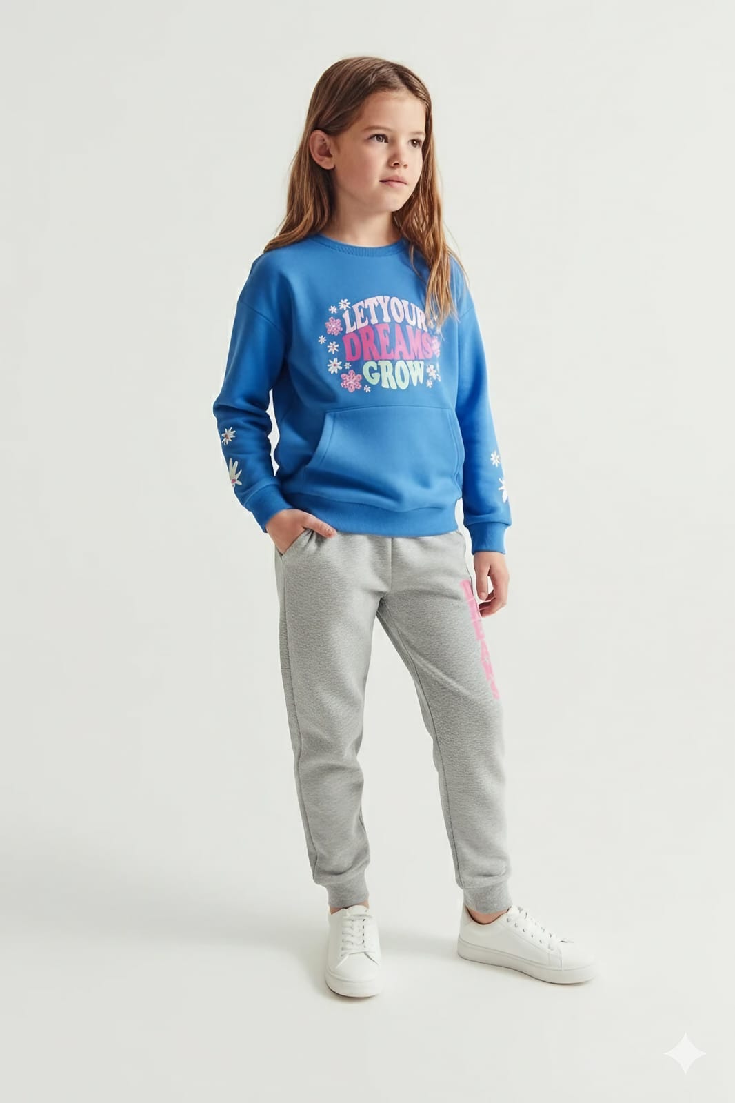 Premium Quality &quot;LET YOUR DREAMS GROW&quot; Printed Fleece Suit For Girls