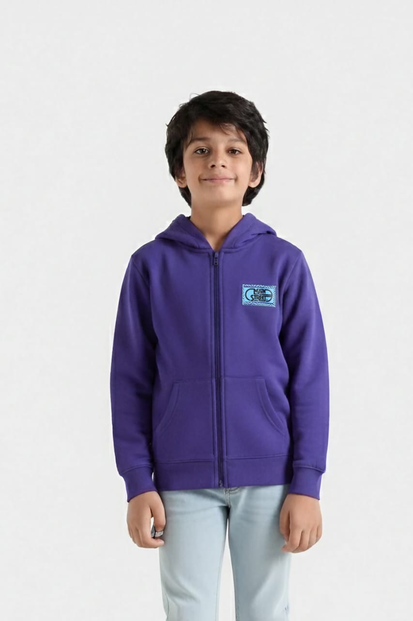 Boys Premium Quality Printed Fleece Zipper Hoodie
