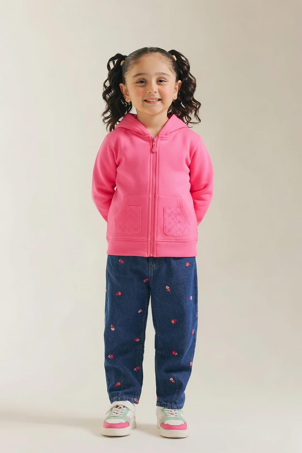 Premium Quality Zipper Pink Hoodie For Girls