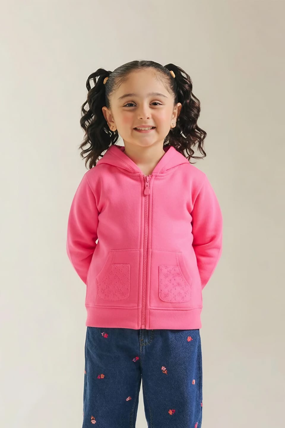 Premium Quality Zipper Pink Hoodie For Girls