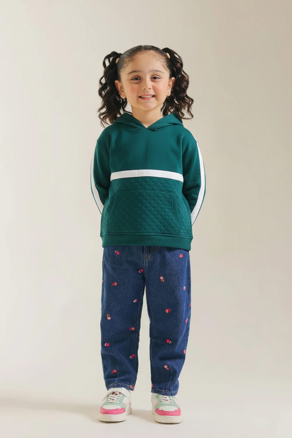 Premium Quality Panel Pull-Over Fleece Hoodie For Kids