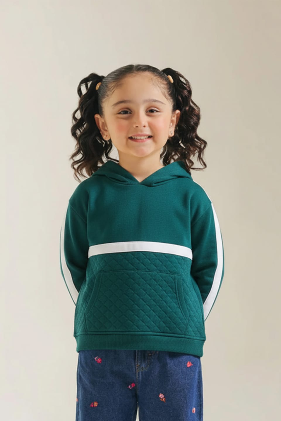 Premium Quality Panel Pull-Over Fleece Hoodie For Kids