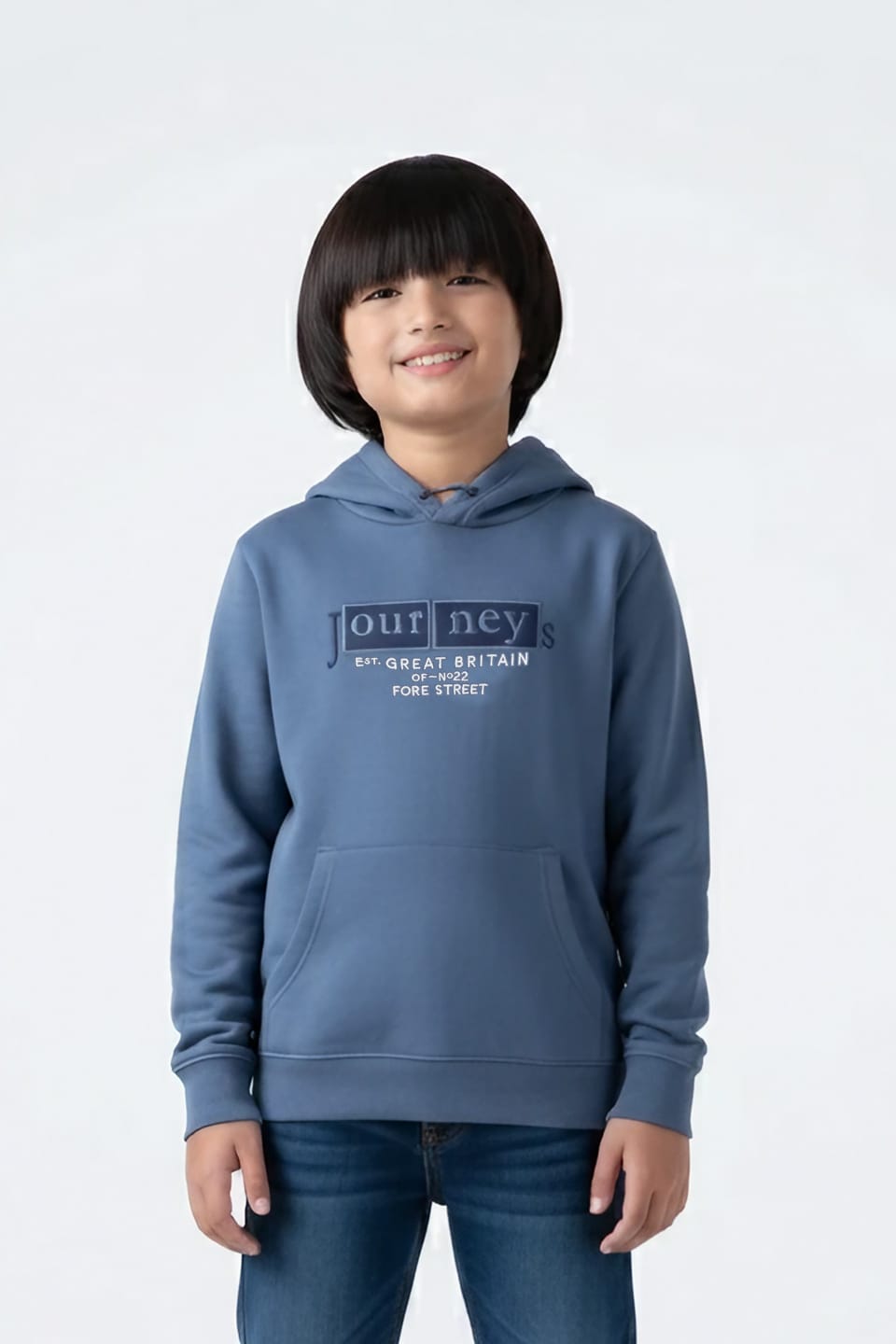 Premium Quality &quot;Journey&quot; Printed Pull-Over Kangaroo Pocket Fleece Hoodie For Boys