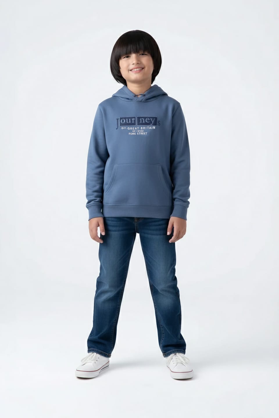 Premium Quality &quot;Journey&quot; Printed Pull-Over Kangaroo Pocket Fleece Hoodie For Boys