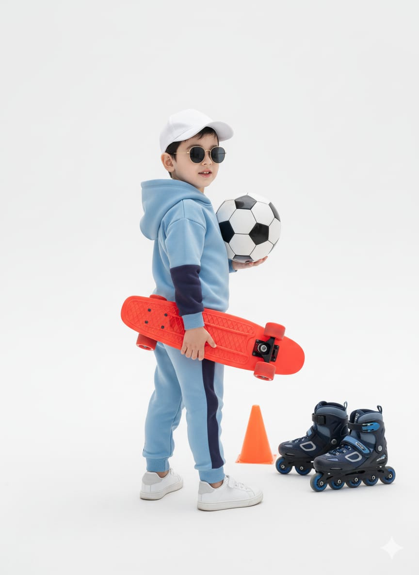 Premium Quality &quot;Cool Dude&quot; Printed Fleece Pull-Over Suit For Kids