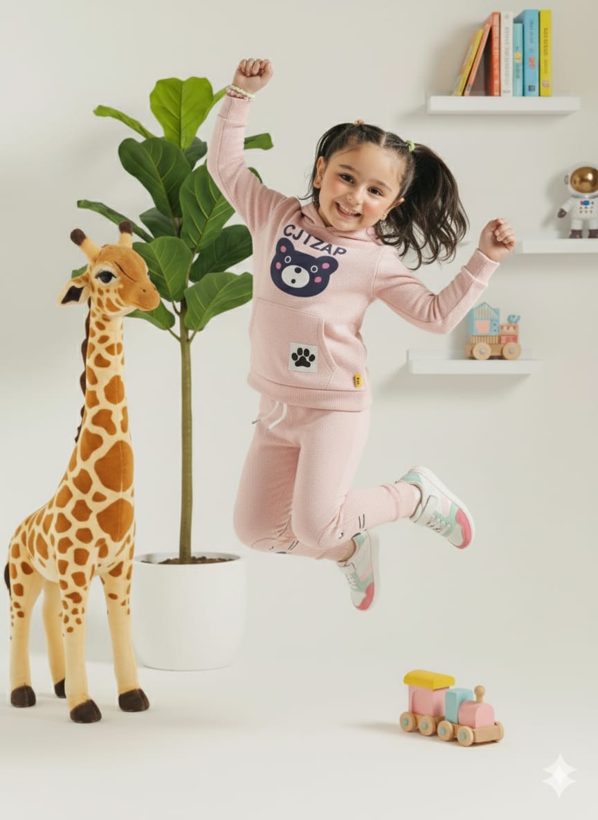 Premium Quality Printed Knit Sweater fleece Suit for Girls