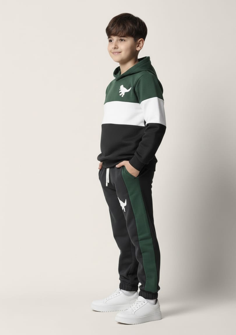 Premium Quality &quot;DINO&quot; Printed fleece Hoodie Suits For Kids
