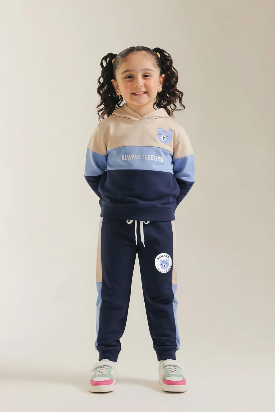 Premium Quality &quot;Always Together&quot; Printed Fleece Suit For Girls